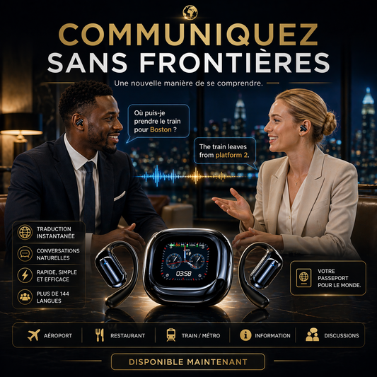 ÉCOUTEURS TRADUCTEURS INTELLIGENTS PREMIUM 🎧 COMMUNIQUE SANS LIMITE 🌍